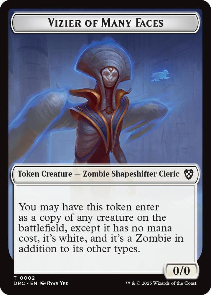 Vizier of Many Faces Zombie 0003 Double Sided Token 2 // 3 (Commander: Aetherdrift)  | Good Games Adelaide SA