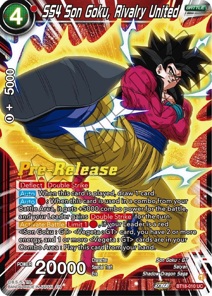 SS4 Son Goku, Rivalry United (BT18-010) [Dawn of the Z-Legends Prerelease Promos] | Good Games Adelaide SA
