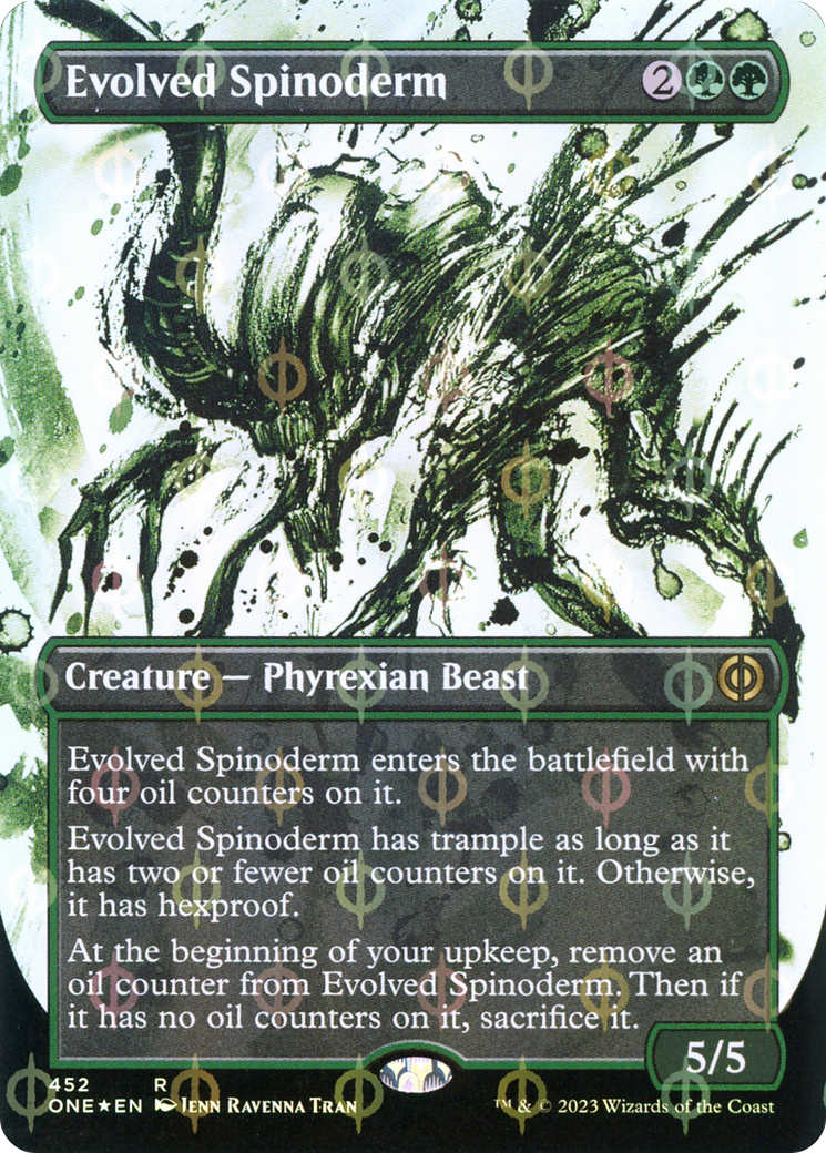 Evolved Spinoderm (Borderless Ichor Step-and-Compleat Foil) [Phyrexia: All Will Be One] | Good Games Adelaide SA