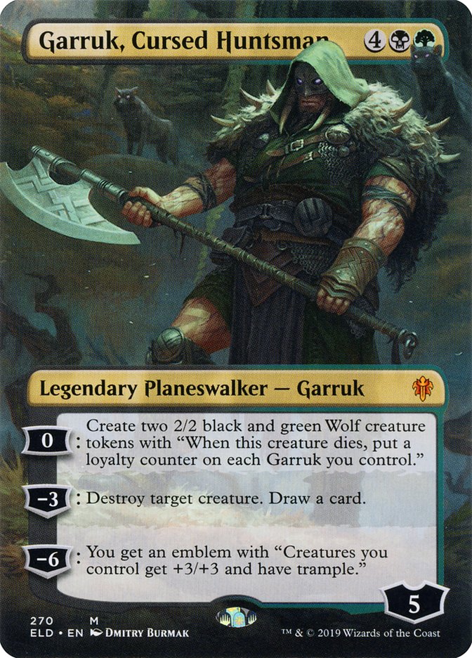 Garruk, Cursed Huntsman (Borderless) [Throne of Eldraine] | Good Games Adelaide SA