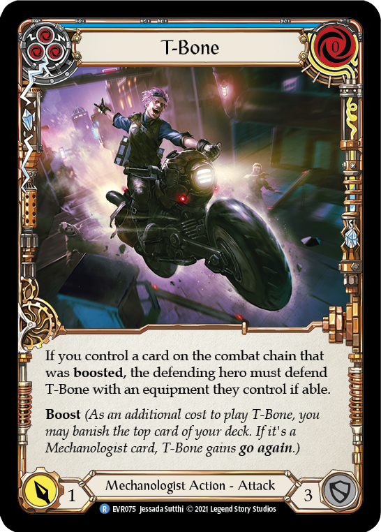 T-Bone (Blue) [EVR075] (Everfest)  1st Edition Rainbow Foil | Good Games Adelaide SA