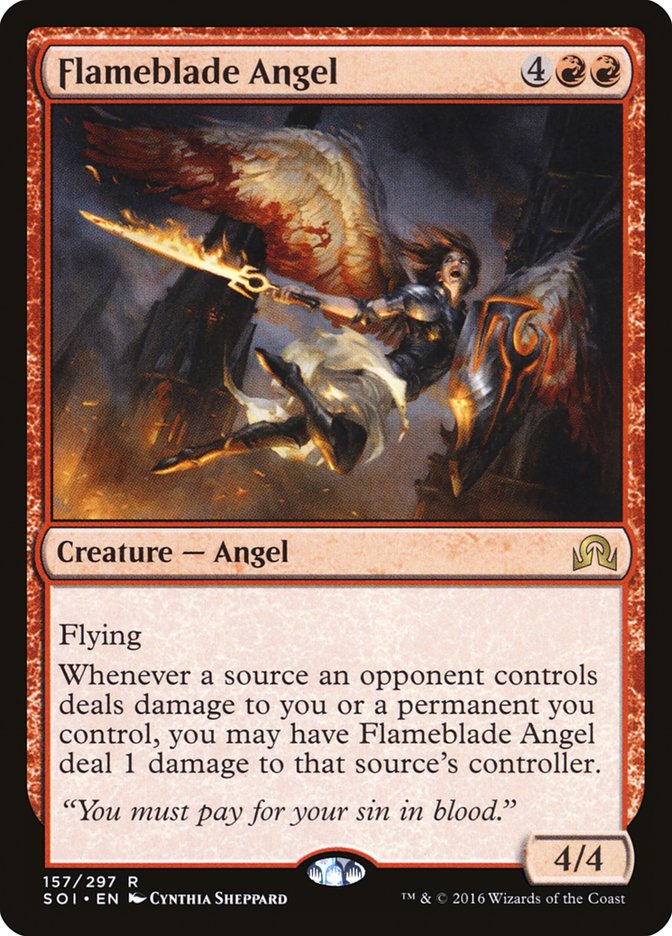 Flameblade Angel 157 (Shadows over Innistrad)  - Foil | Good Games Adelaide SA