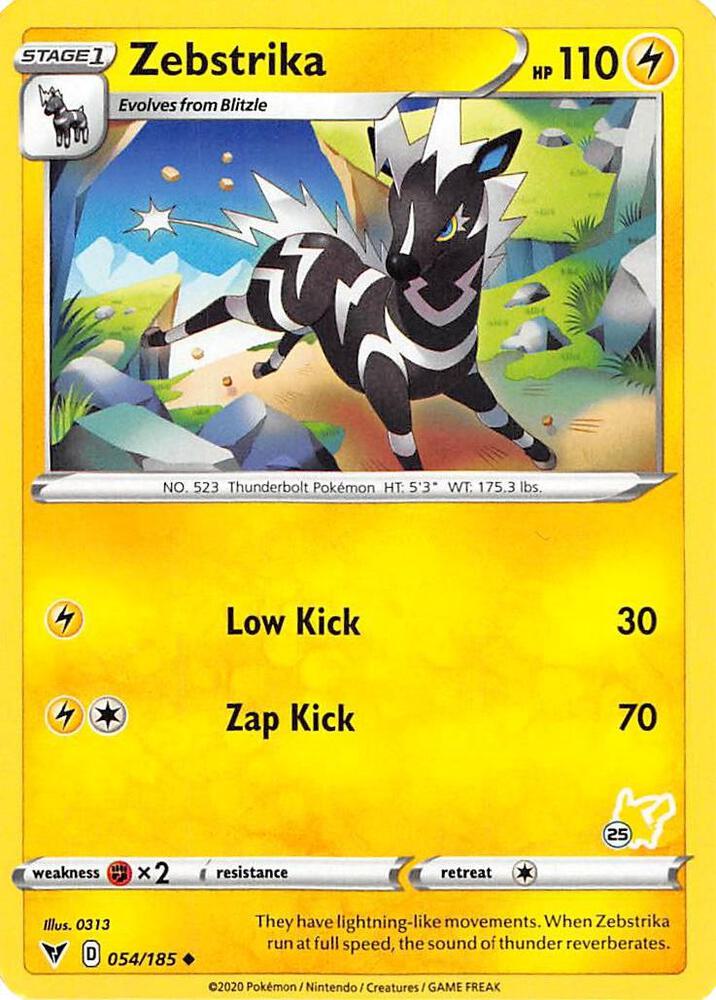 Zebstrika 054 185 25 Pikachu Stamped 054/185 (Battle Academy 2022)  | Good Games Adelaide SA
