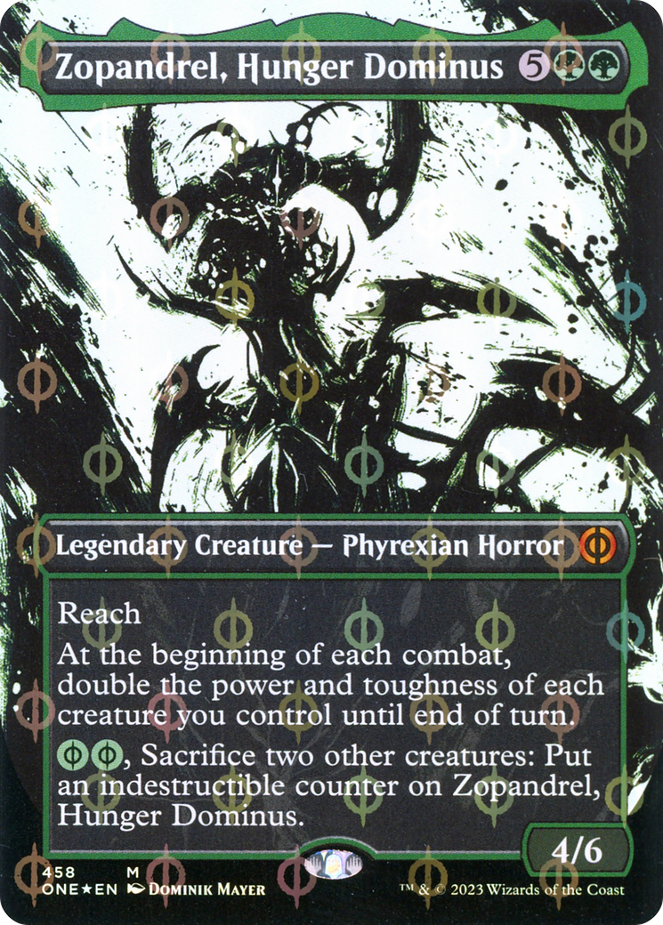 Zopandrel, Hunger Dominus (Borderless Ichor Step-and-Compleat Foil) [Phyrexia: All Will Be One] | Good Games Adelaide SA