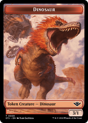 Treasure // Dinosaur Double-Sided Token [Outlaws of Thunder Junction Tokens] | Good Games Adelaide SA