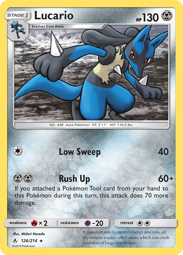 Lucario (126/214) [Sun & Moon: Unbroken Bonds] | Good Games Adelaide SA