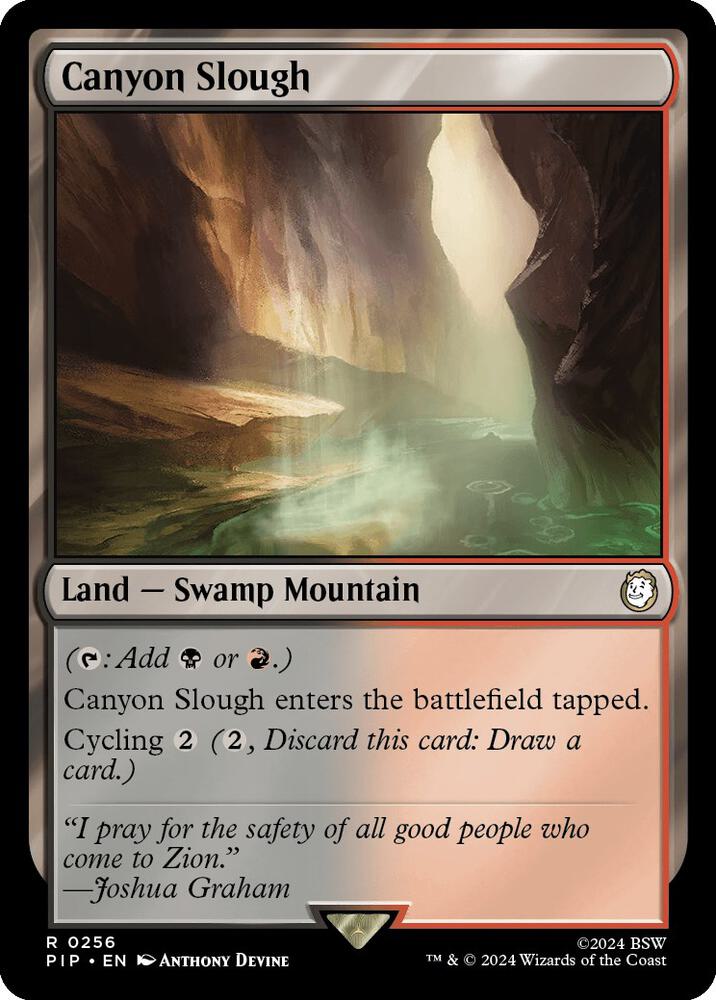 Canyon Slough 256 (Universes Beyond: Fallout)  - Foil | Good Games Adelaide SA