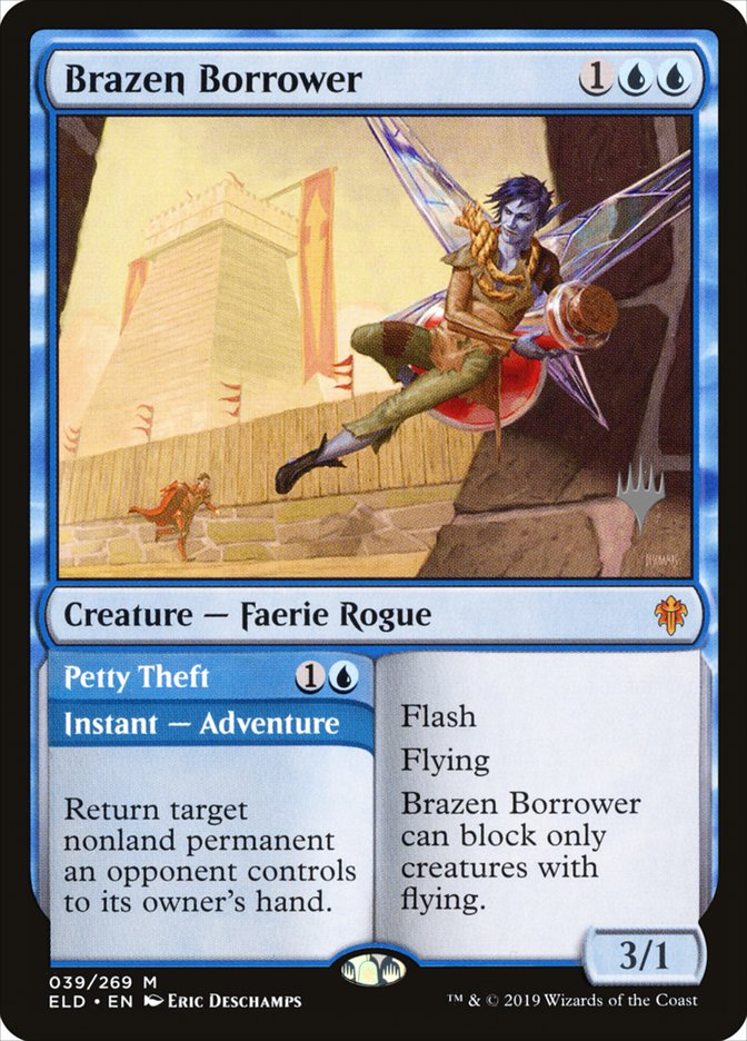 Brazen Borrower // Petty Theft (Promo Pack) [Throne of Eldraine Promos] | Good Games Adelaide SA