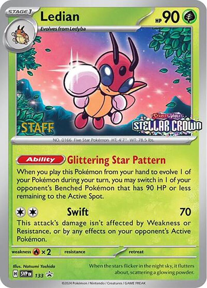 Ledian Prerelease Staff 133 (SV: Scarlet & Violet Promo Cards)  - Reverse Holofoil | Good Games Adelaide SA