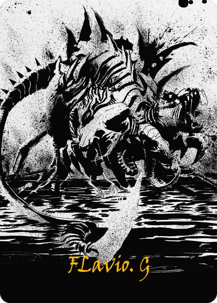 Karumonix, the Rat King Art Card (Gold-Stamped Signature) [Phyrexia: All Will Be One Art Series] | Good Games Adelaide SA