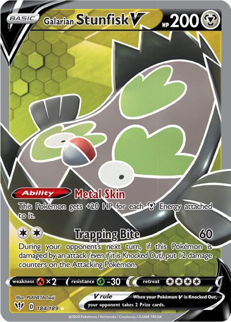 Galarian Stunfisk V Full Art 184/189 (SWSH03: Darkness Ablaze)  - Holofoil | Good Games Adelaide SA