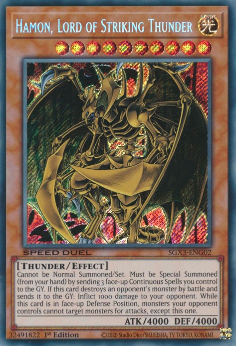 Hamon, Lord of Striking Thunder [SGX3-ENG02] Secret Rare | Good Games Adelaide SA