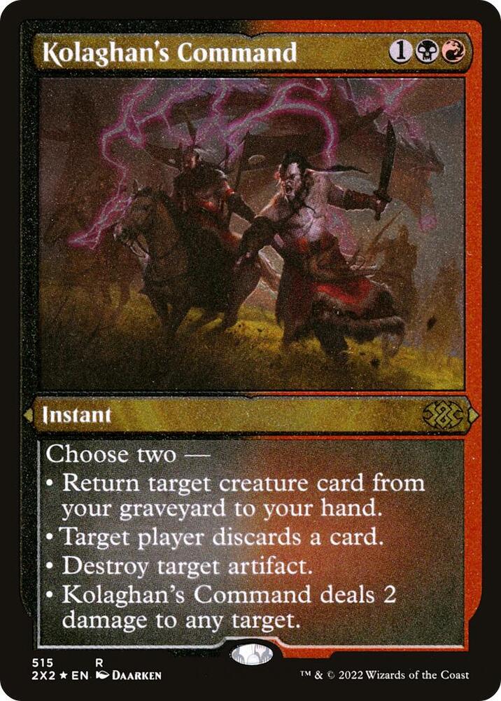Kolaghans Command Foil Etched 515 (Double Masters 2022)  - Foil | Good Games Adelaide SA