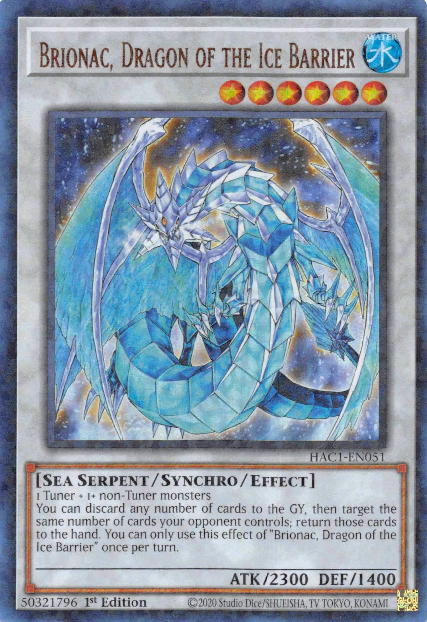 Brionac, Dragon of the Ice Barrier (Duel Terminal) [HAC1-EN051] Parallel Rare | Good Games Adelaide SA