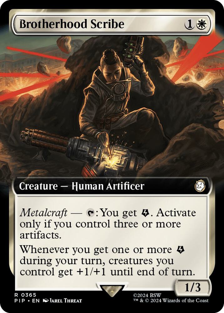 Brotherhood Scribe Extended Art 365 (Universes Beyond: Fallout)  - Foil | Good Games Adelaide SA