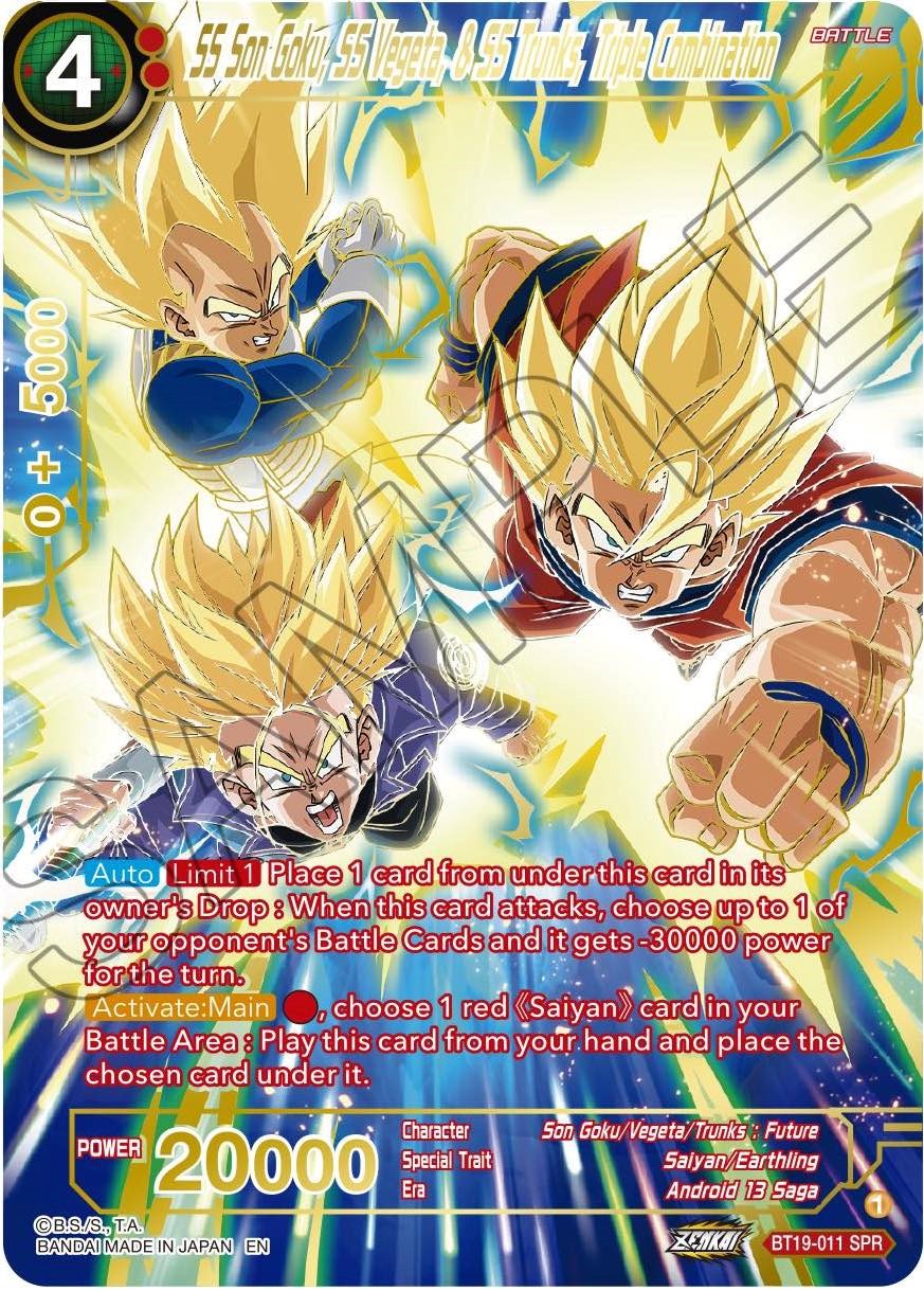 SS Son Goku, SS Vegeta, & SS Trunks, Triple Combination (SPR) (BT19-011) [Fighter's Ambition] | Good Games Adelaide SA