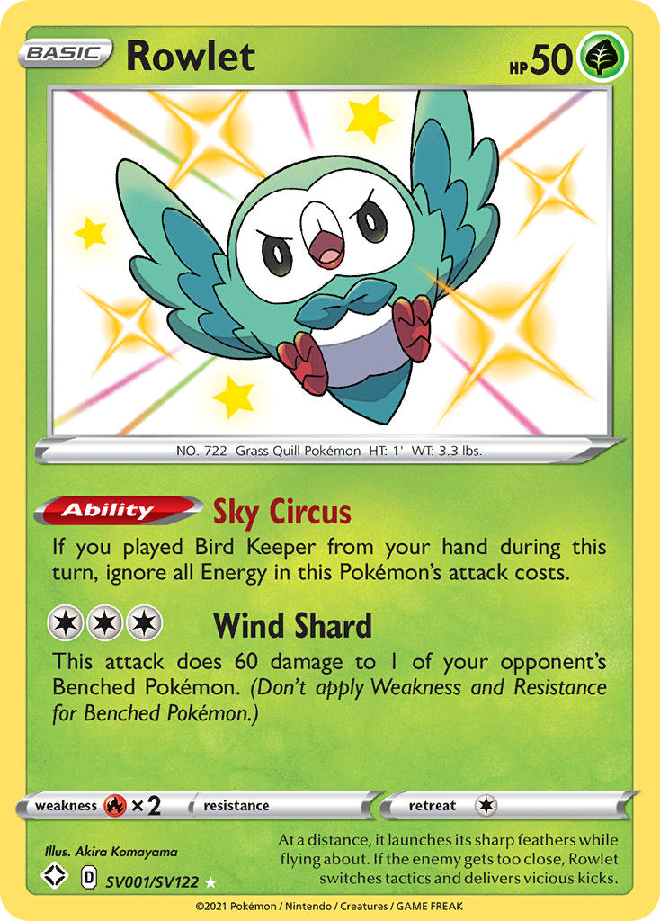 Rowlet (SV001/SV122) [Sword & Shield: Shining Fates] | Good Games Adelaide SA