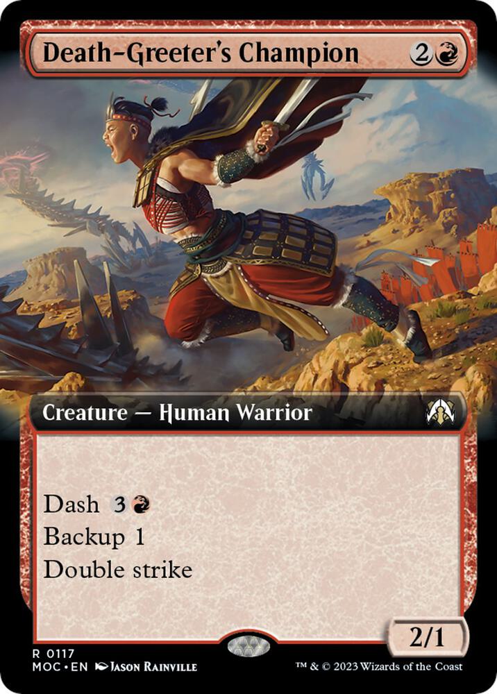 Death-Greeter's Champion 117 (Commander: March of the Machine)  - Extended Art | Good Games Adelaide SA