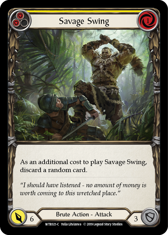 Savage Swing (Yellow) [WTR021-C] Alpha Print Rainbow Foil | Good Games Adelaide SA