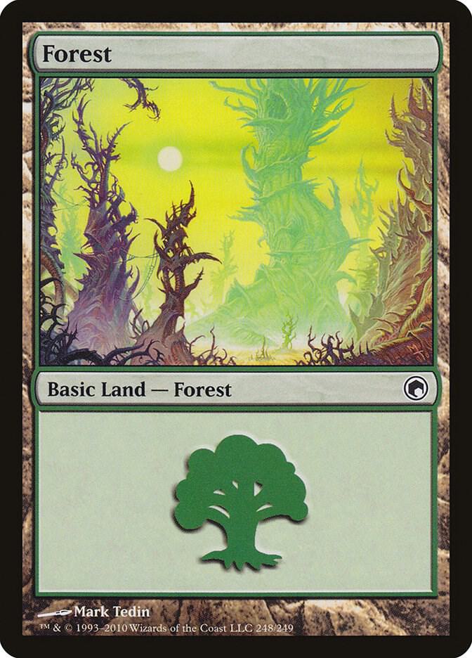 Forest 248 (Scars of Mirrodin)  - Foil | Good Games Adelaide SA
