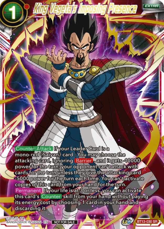 King Vegeta's Imposing Presence (Top 4) (BT13-030) [Tournament Promotion Cards] | Good Games Adelaide SA