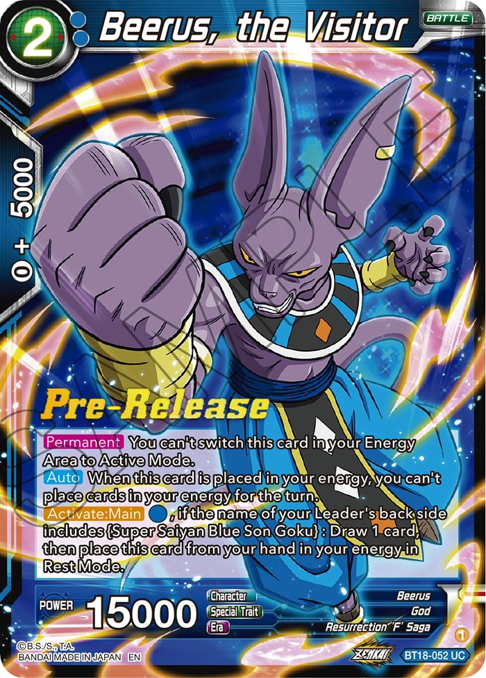 Beerus, the Visitor (BT18-052) [Dawn of the Z-Legends Prerelease Promos] | Good Games Adelaide SA