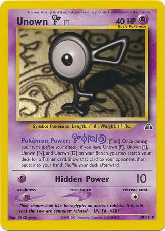 Unown [F] (48/75) [Neo Discovery Unlimited] | Good Games Adelaide SA