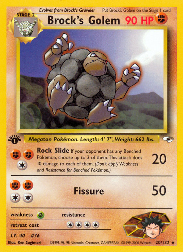 Brock's Golem (20/132) [Gym Heroes 1st Edition] | Good Games Adelaide SA