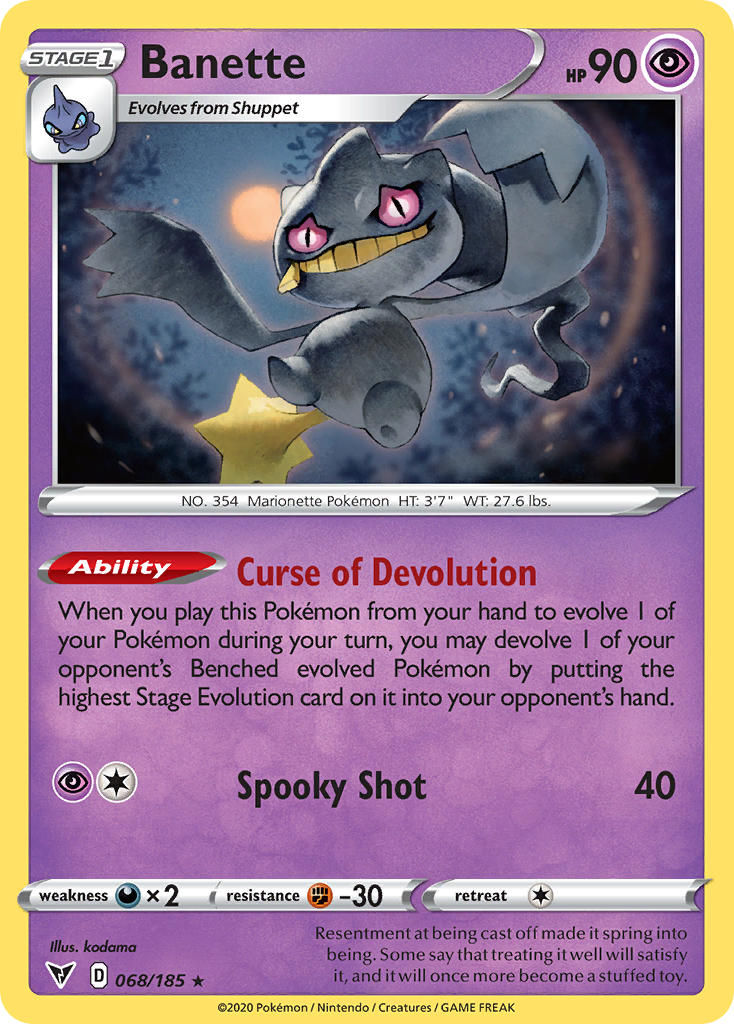 Banette (068/185) [Sword & Shield: Vivid Voltage] | Good Games Adelaide SA