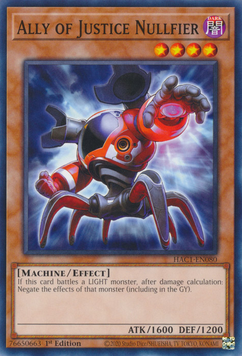 Ally of Justice Nullfier [HAC1-EN080] Common | Good Games Adelaide SA