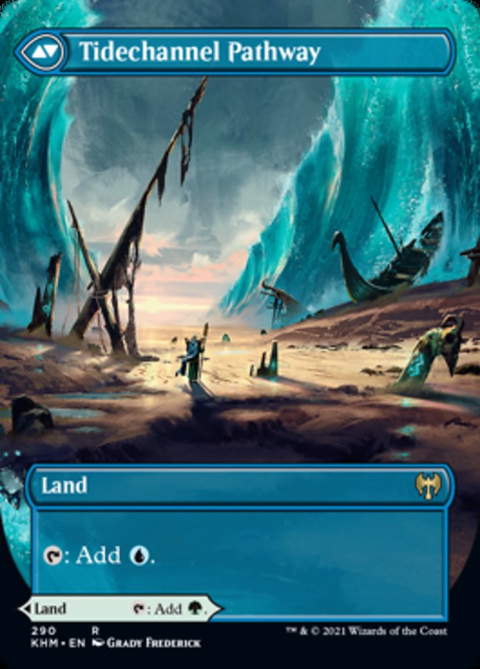 Barkchannel Pathway // Tidechannel Pathway (Borderless Alternate Art) [Kaldheim] | Good Games Adelaide SA