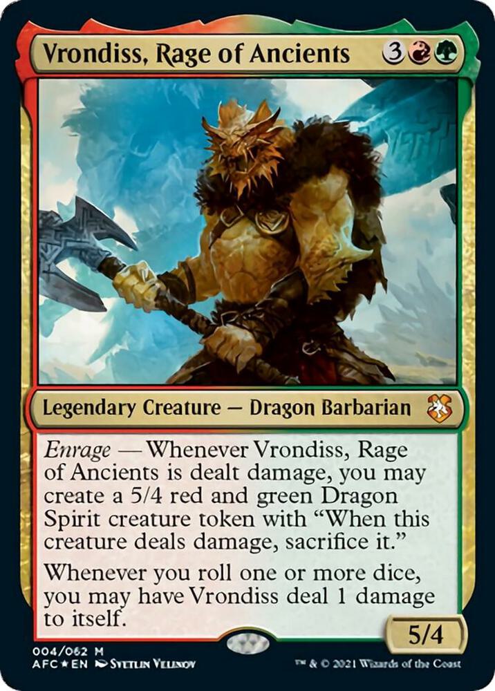 Vrondiss Rage of Ancients Display Commander Thick Stock 4 (Commander: Adventures in the Forgotten Realms)  - Foil | Good Games Adelaide SA