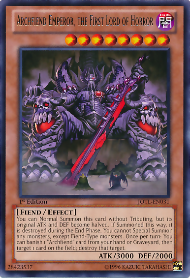 Archfiend Emperor, the First Lord of Horror [JOTL-EN031] Rare | Good Games Adelaide SA
