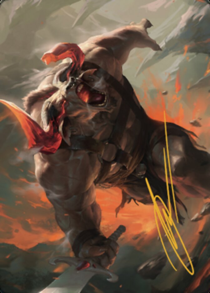 Furious Bellow Art Card (Gold-Stamped Signature) [Dominaria United Art Series] | Good Games Adelaide SA