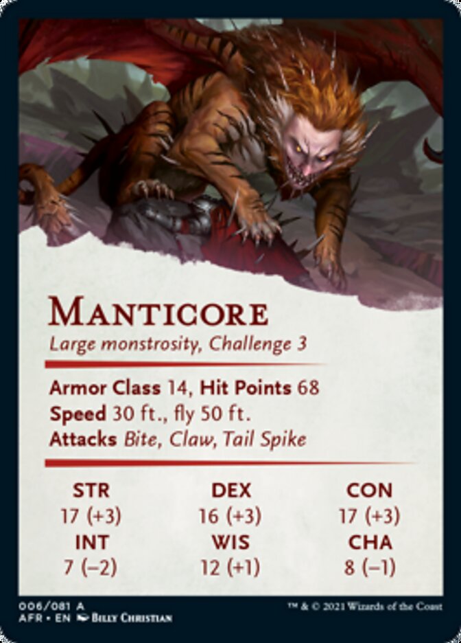 Manticore Art Card [Dungeons & Dragons: Adventures in the Forgotten Realms Art Series] | Good Games Adelaide SA