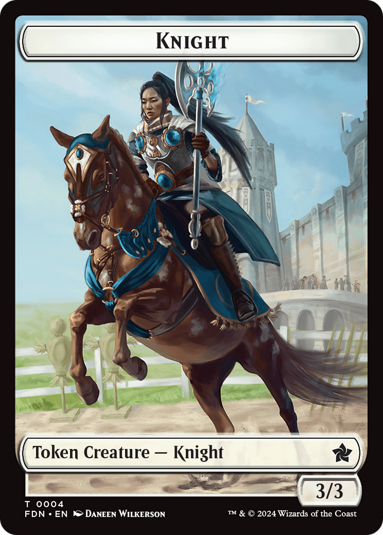 Human // Knight Double-Sided Token [Foundations Tokens] | Good Games Adelaide SA