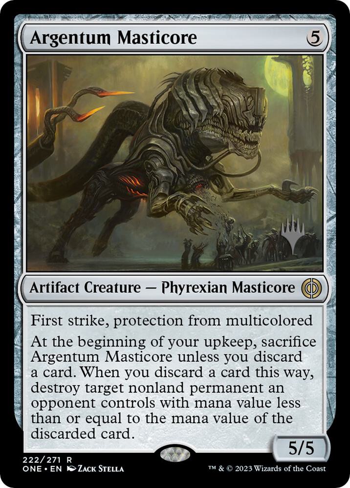 Argentum Masticore 222p/160 (Promo Pack: Phyrexia: All Will Be One)  - Foil | Good Games Adelaide SA