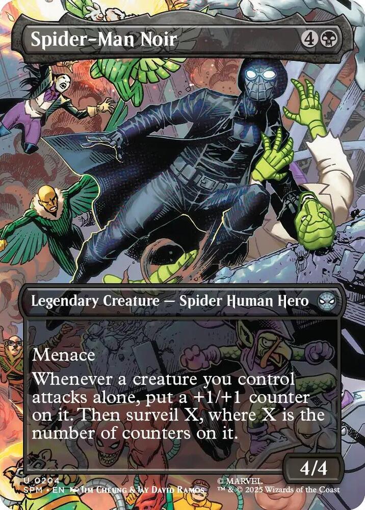 Spider-Man Noir 204/198 (Marvel's Spider-Man)  - Borderless | Good Games Adelaide SA