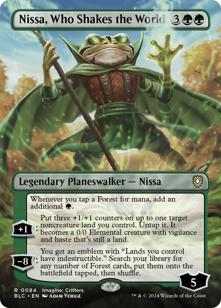 Nissa, Who Shakes the World (Borderless) [Bloomburrow Commander] | Good Games Adelaide SA