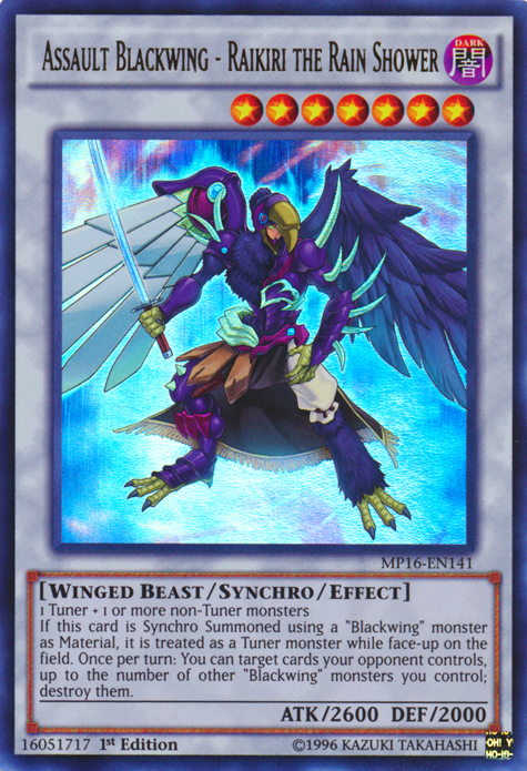 Assault Blackwing - Raikiri the Rain Shower [MP16-EN141] Ultra Rare | Good Games Adelaide SA