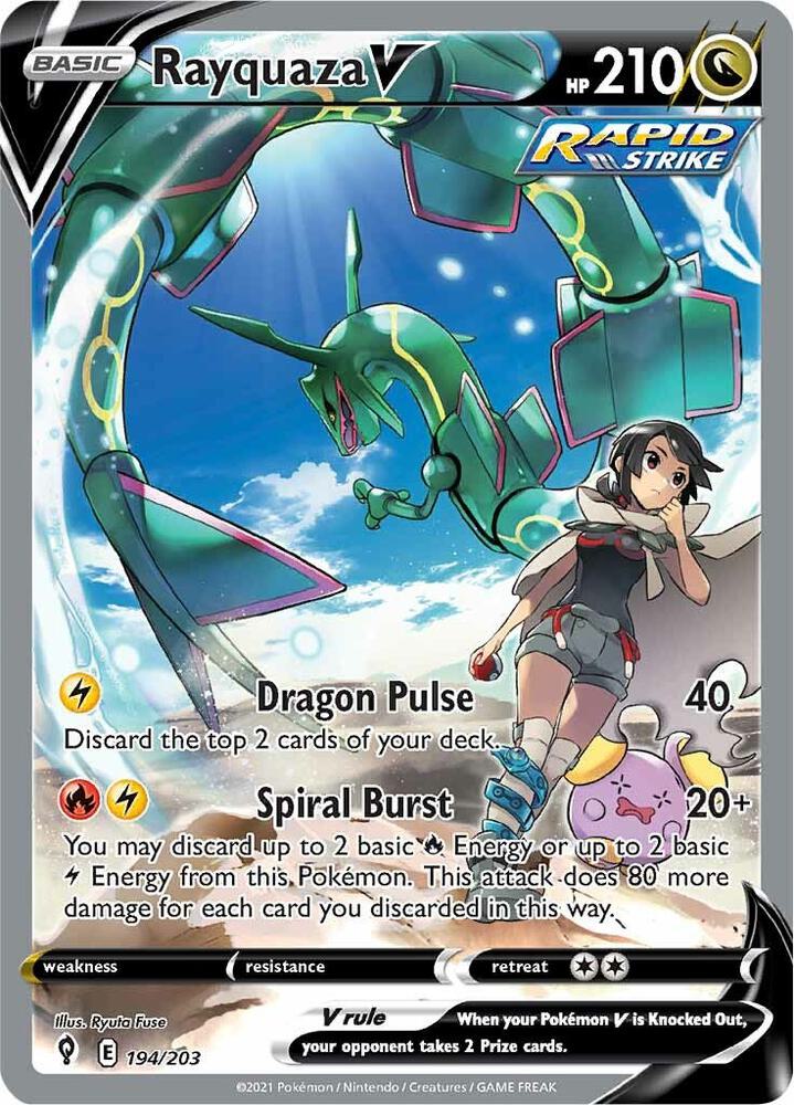 Rayquaza V Alternate Full Art 194/203 (SWSH07: Evolving Skies)  - Holofoil | Good Games Adelaide SA