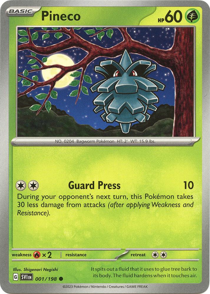 Pineco 001/198 (SV01: Scarlet & Violet Base Set)  | Good Games Adelaide SA