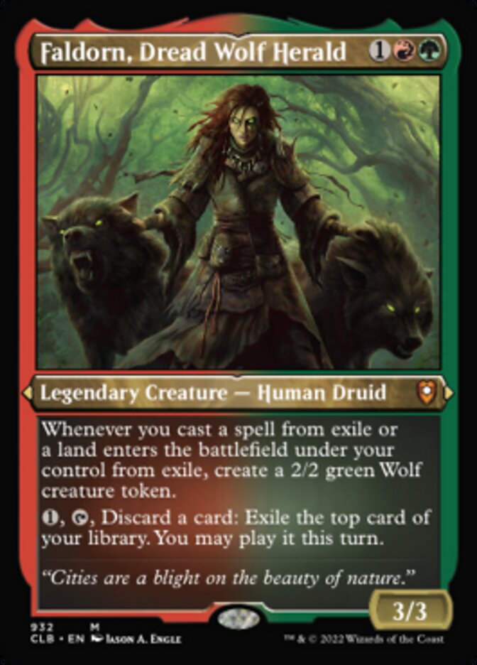 Faldorn, Dread Wolf Herald (Display Commander) (Foil Etched) [Commander Legends: Battle for Baldur's Gate] | Good Games Adelaide SA