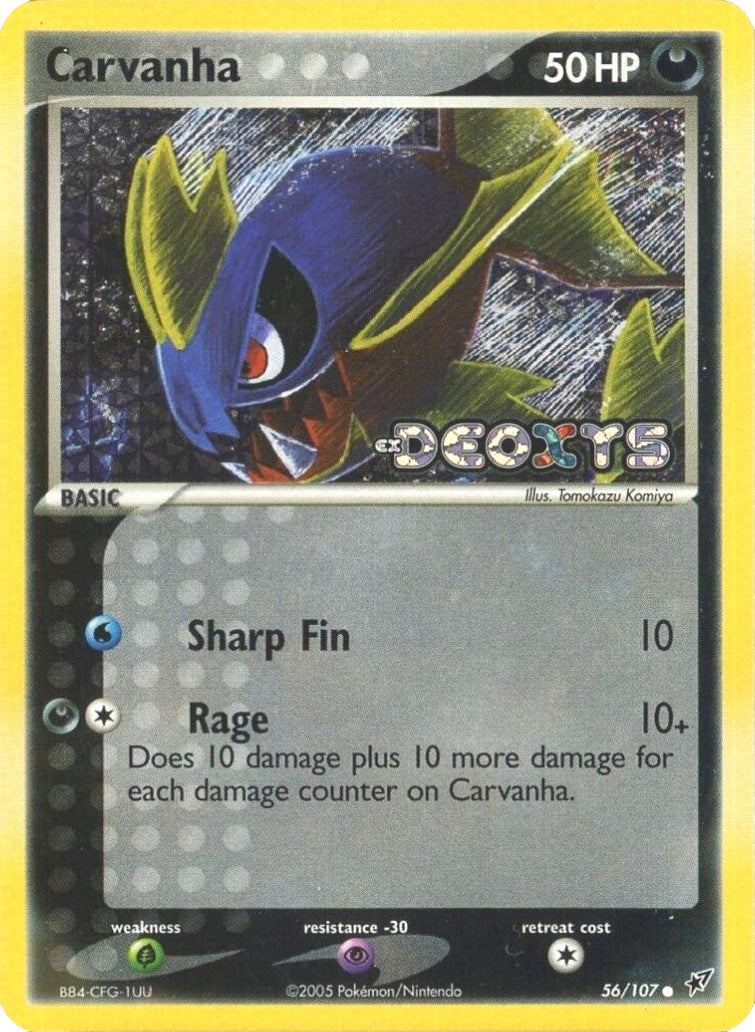 Carvanha (56/107) (Stamped) [EX: Deoxys] | Good Games Adelaide SA