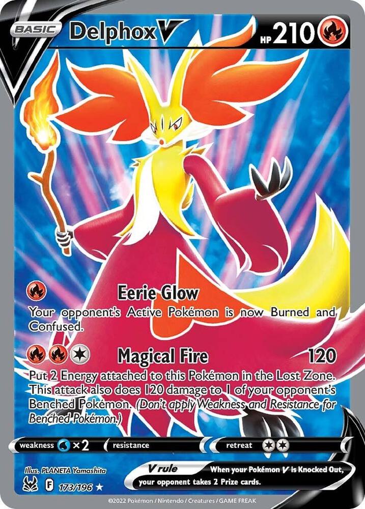 Delphox V Full Art 173/196 (SWSH11: Lost Origin)  - Holofoil | Good Games Adelaide SA