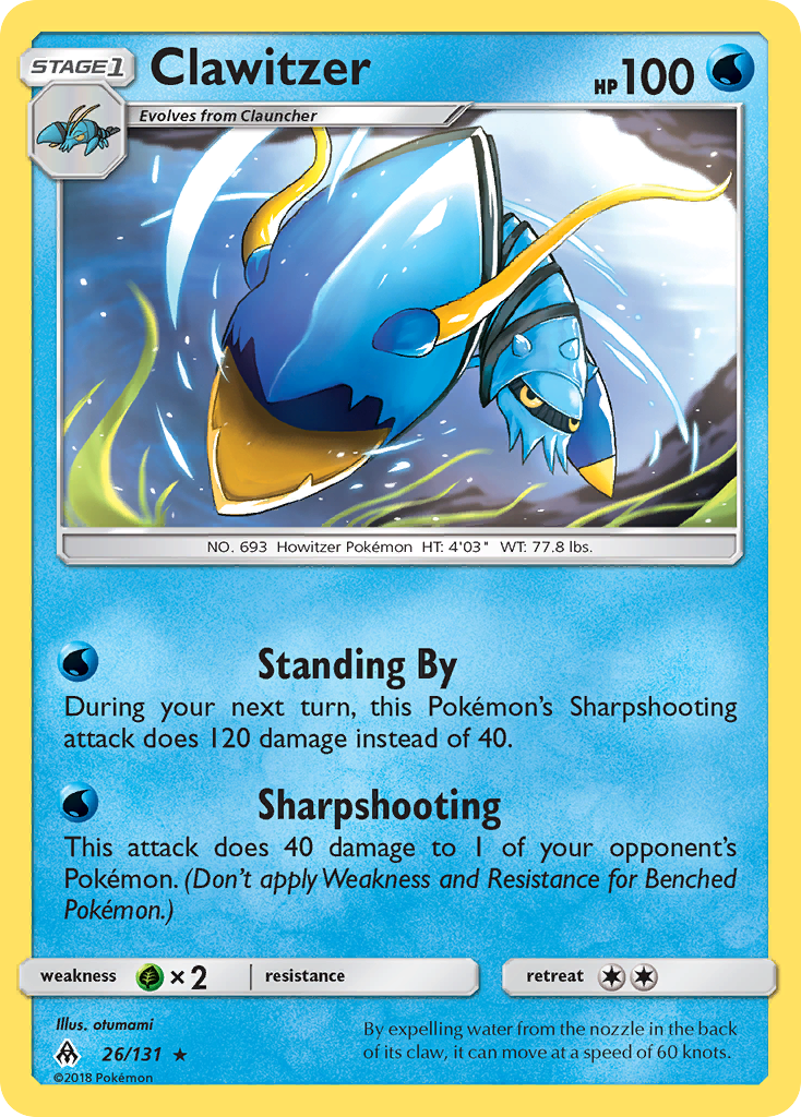 Clawitzer (26/131) [Sun & Moon: Forbidden Light] | Good Games Adelaide SA