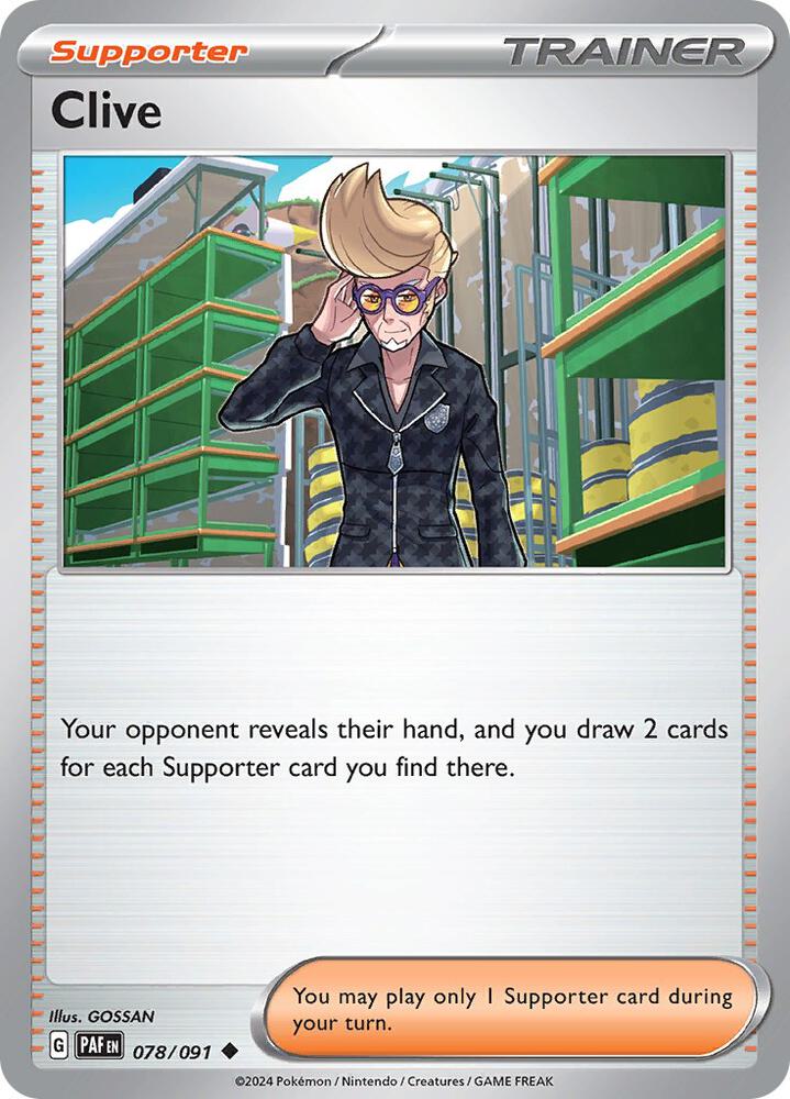 Clive 078/091 (SV: Paldean Fates)  - Reverse Holofoil | Good Games Adelaide SA