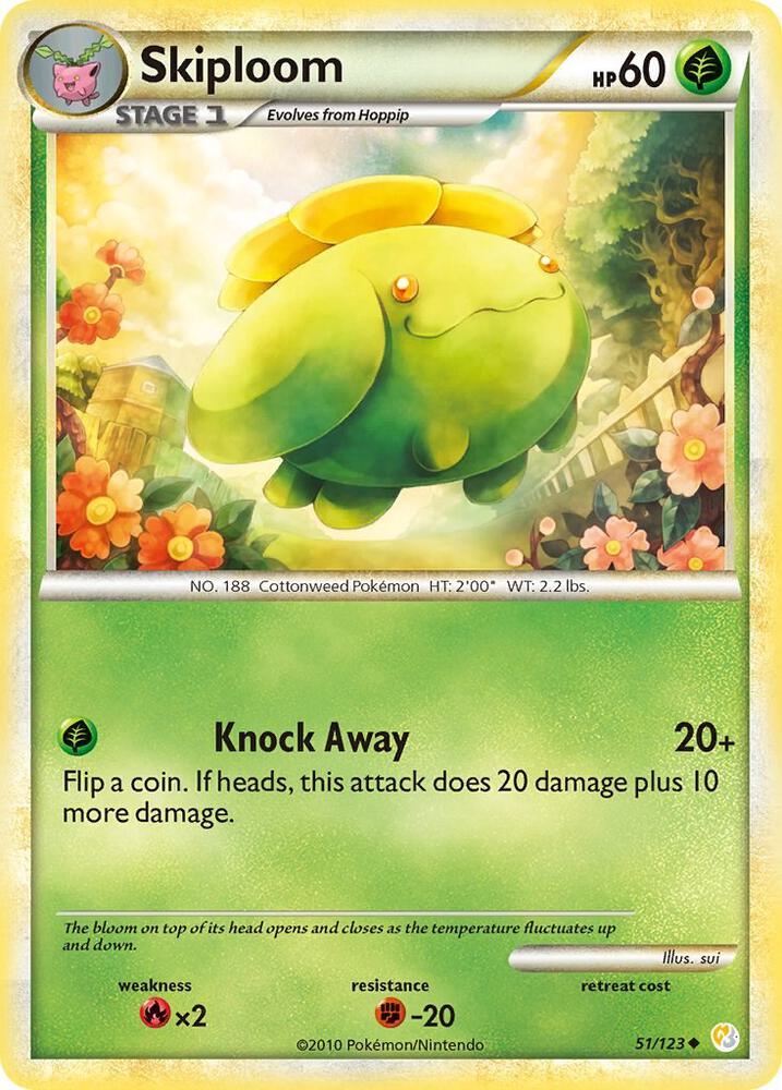 Skiploom 51/123 (HeartGold SoulSilver)  - Reverse Holofoil | Good Games Adelaide SA