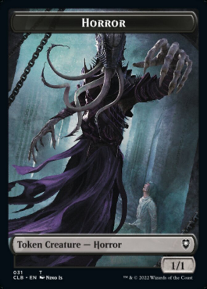 Horror // Centaur Double-sided Token [Commander Legends: Battle for Baldur's Gate Tokens] | Good Games Adelaide SA