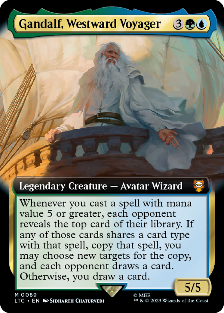 Gandalf, Westward Voyager (Extended Art) [The Lord of the Rings: Tales of Middle-Earth Commander] | Good Games Adelaide SA
